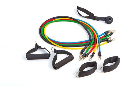 Эспандер Power Bands многофункциональный 5 жгутов FI-5955 (5 жг. с различ. жестк. силикон, l-120см)