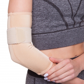 Фиксатор локтевого сустава с фиксирующим ремнем (1шт) GS-430 (NY, PL, ликра, р-р S-XL, телесный)