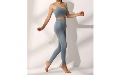 Комплект для занятий фитнесом и йогой (лосины с лямками и топ) VSX SP123-CK7800-GR (лайкра, р-р S-L-42-48, графит)