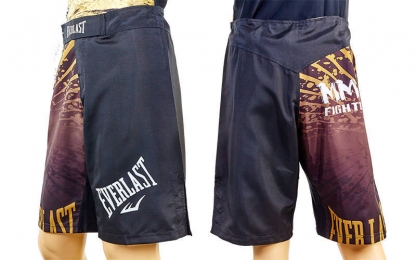 Шорты для смешанных единоборств ММА EVERLAST (реплика) CO-3761-L (PL, р-р L (RUS-48-50), черный-коричневый)